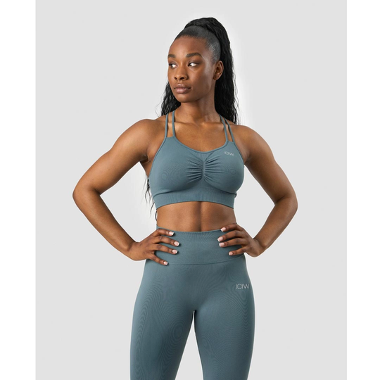 Icaniwill Define Seamless Scrunch Sports Bra Jungle Green