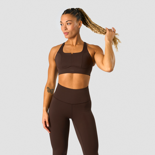 Stride Sports Bra, Dark Brown