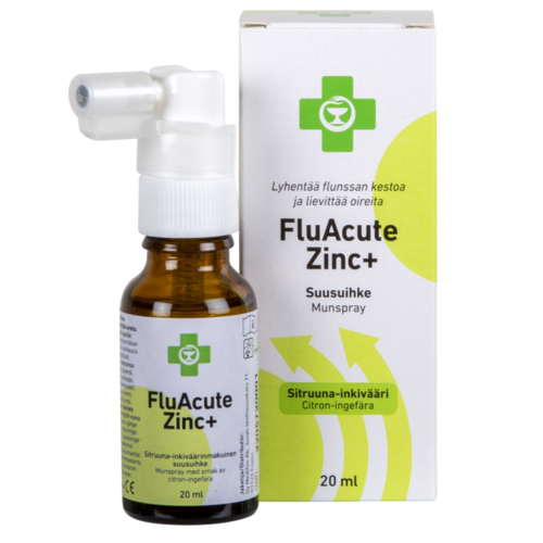Apteekki FluAcute Zinc+ sitruuna+inkivääri 20 ml