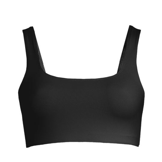 Square Neck Bikini Top, Black