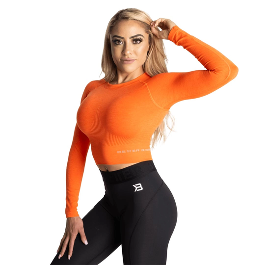 Better Bodies Rib Seamless Crop Ls Sunset Melange S