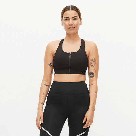 Zip Up Sportsbra, Black