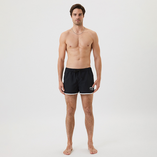 Borg Retro Swim Shorts, Black Beauty