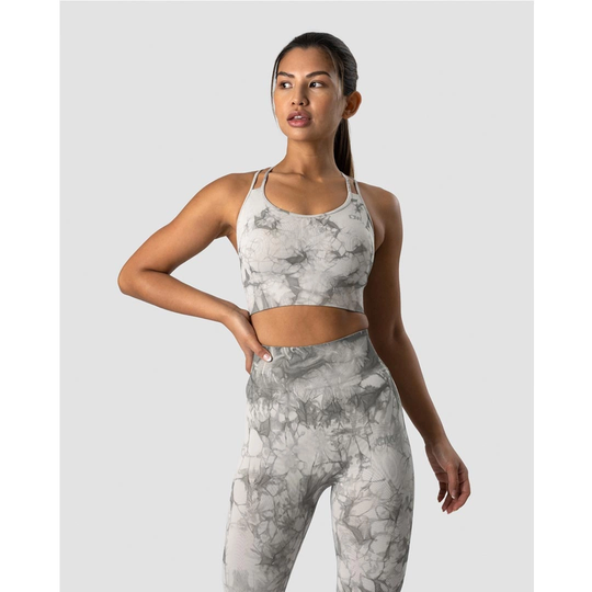 Icaniwill Define Seamless Tie Dye Sports Bra Grey Xs