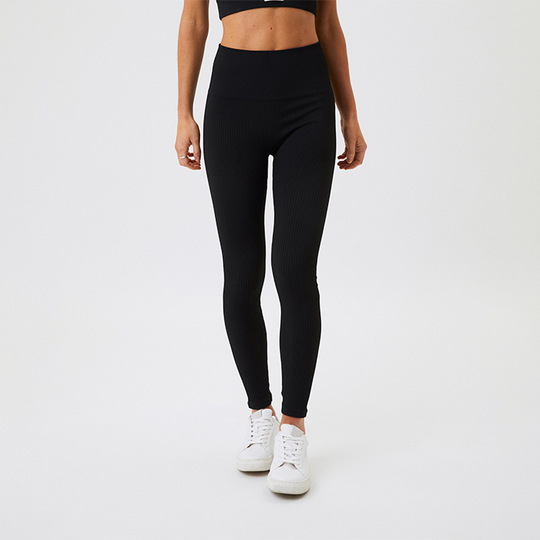 Borg Seamless Rib Tights, Black Beauty