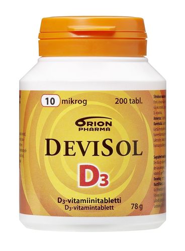 DeviSol D-vitamiini 10 mikrog 200 tablettia *