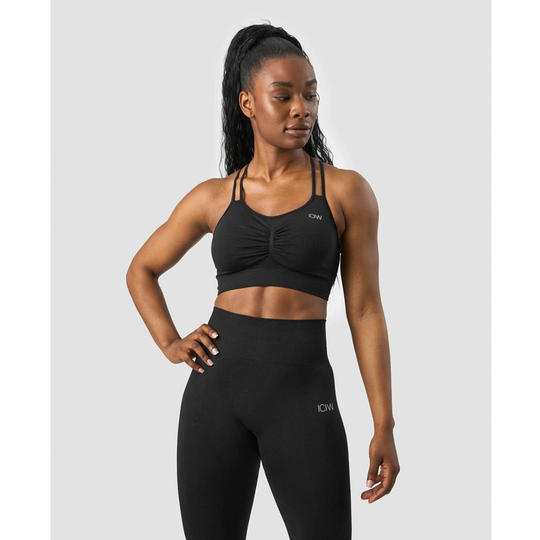 Icaniwill Define Seamless Scrunch Sports Bra Black