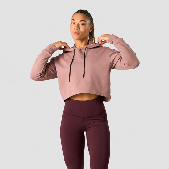 Stride Cropped Hoodie, Light Mauve