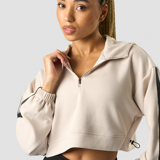 Stance Cropped Hoodie, Beige