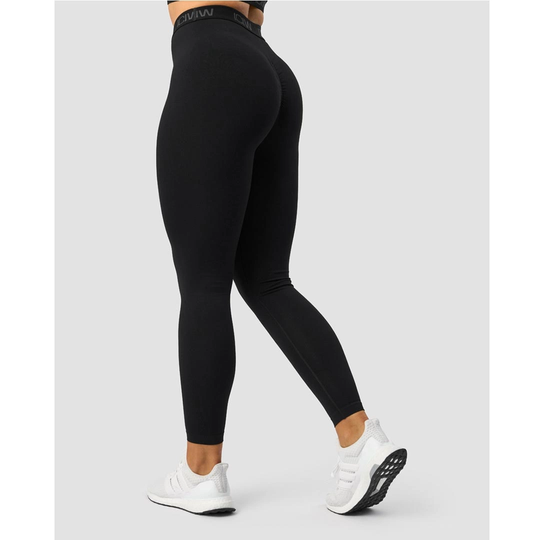 Icaniwill Define Seamless Logo Scrunch Tights Black