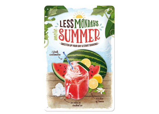 Retro metallitaulu Watermelon Summer Shake 20x30 cm