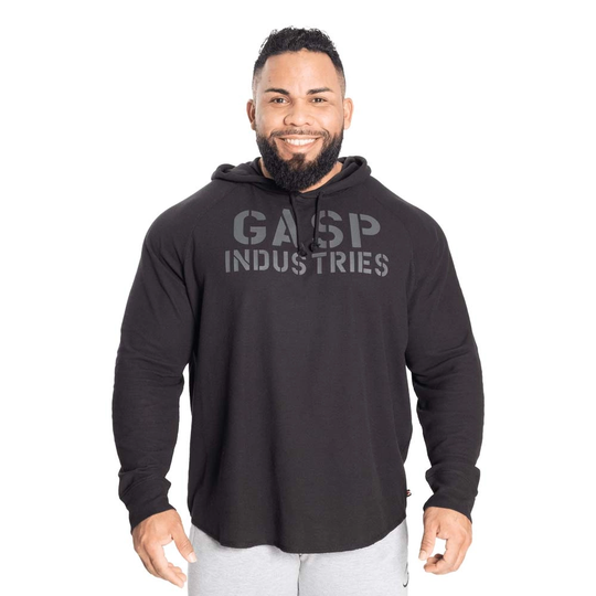 Gasp Long Sleeve Thermal Hoodie Black M