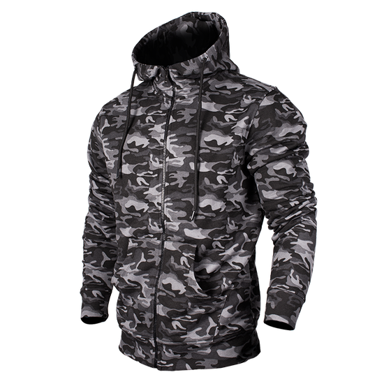 Star Mens Zip Hood, Black Camo