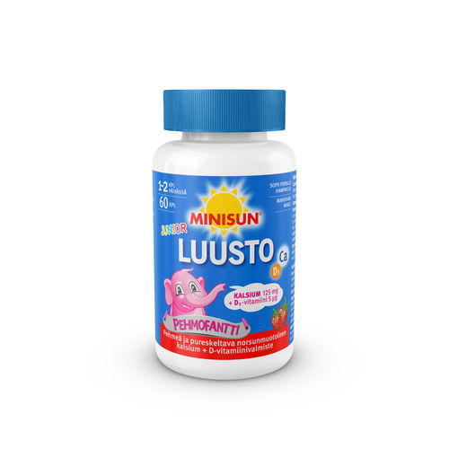 Minisun Pehmofantti luusto junior kalsium + D 60 purutablettia