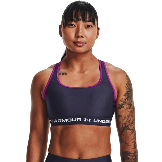 Under Armour Ua Crossback Mid Bra Tempered Steel/white