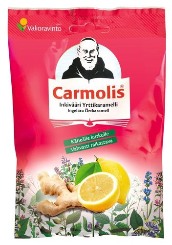 Carmolis Inkivääri Yrttikaramelli 72 g