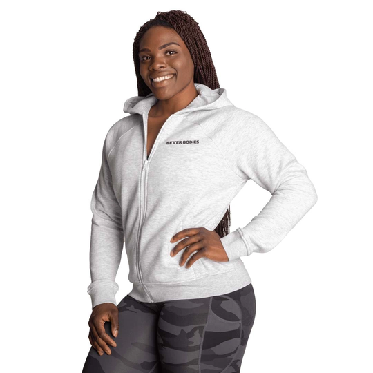 Better Bodies Core Zip Hoodie White Melange Xl