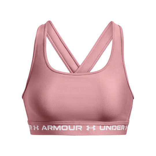 UA Crossback Mid Bra, Pink Elixir
