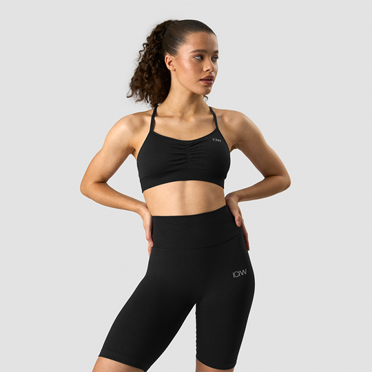 Scrunch Seamless Sports Bra, Black