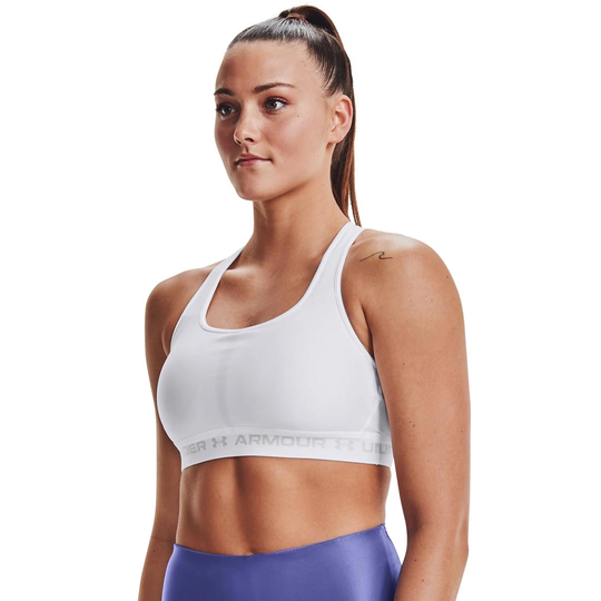 Under Armour Ua Crossback Mid Bra White/halo Grey