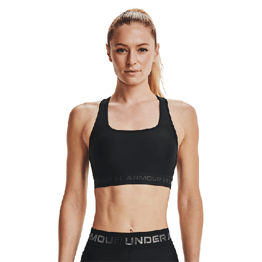 UA Crossback Mid Bra, Black