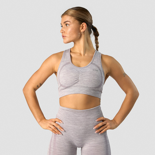 Rush Seamless Sports Bra, Lavender Melange