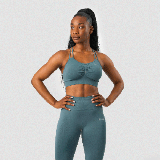 Define Seamless Scrunch Sports Bra, Jungle Green